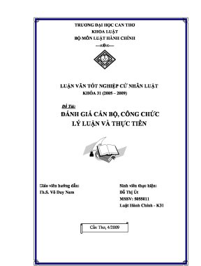 Luận văn đánh giá cán bộ công chức lý luận và thực tiễn