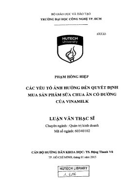 Luận văn thạc sĩ quản trị kinh doanh các yếu tố ảnh hưởng đến quyết định mua sản phẩm sữa chua có đường của vinamilk