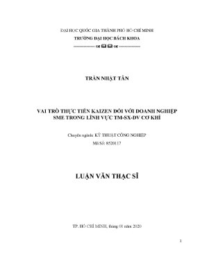 Luận văn thạc sĩ kỹ thuật công nghiệp vai trò thực tiễn kaizen đối với doanh nghiệp sme trong lĩnh vực tmsxdv cơ khí