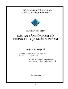 Luận văn thạc sĩ dấu ấn văn hóa nam bộ trong truyện ngắn sơn nam