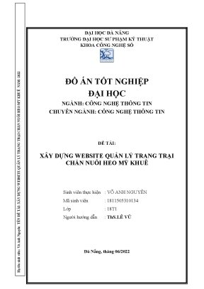 Đồ án tốt nghiệp xây dựng website quản lý trang trại chăn nuôi heo mỹ khuê