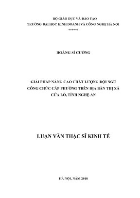 Luận văn thạc sĩ hubt nâng cao chất lượng đội ngũ công chức cấp phường trên địa bàn thị xã cửa lò tỉnh nghệ an