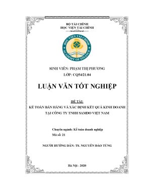 Luận văn kế toán bán hàng và xác định kết quả kinh doanh tại công ty tnhh samdo việt nam