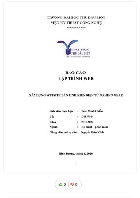Báo cáo lập trình web xây dựng website bán linh kiện điện tử gaming gear