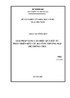 Luận văn giải pháp nâng cao hiệu quả đầu tư phát triển kết cấu hạ tầng thương mại hệ thống chợ