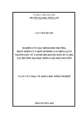 Luận văn thạc sĩ nghiên cứu đặc điểm sinh trưởng phát triển của một số dòng lúa lai trở lại có nguồn gốc từ cặp bố mẹ khang dân 18 và đs1 tại trường đại học nông lâm thái nguyên