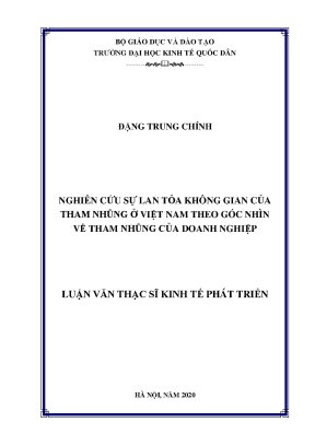 Luận văn nghiên cứu sự lan toả không gian của tham nhũng ở việt nam theo góc nhìn về tham nhũng của doanh nghiệp