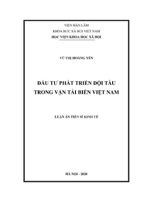 Luận án tiến sĩ đầu tư phát triển đội tàu trong vận tải biển việt nam