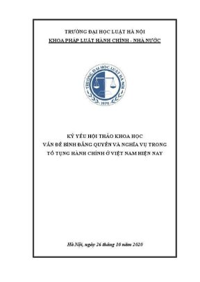 Kỷ yếu hội thảo khoa học cấp khoa vấn đề bình đẳng quyền và nghĩa vụ trong tố tụng hành chính ở việt nam hiện nay