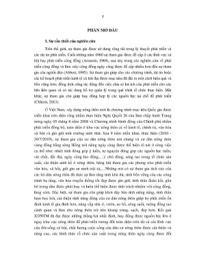 Luận án nghiên cứu sự tham gia của cư dân nông thôn trong xây dựng nông thôn mới tại vùng đồng bằng sông hồng