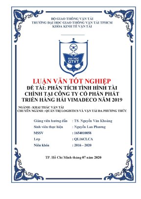 Luận văn tốt nghiệp ngành khai thác vận tải phân tích tình hình tài chính của công ty cổ phần phát triển hàng hải