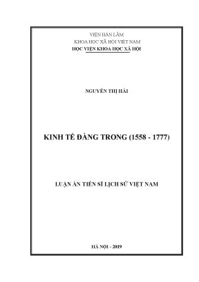 Luận án tiến sĩ luận án tiến sĩ lịch sử kinh tế đàng trong 1558 1777