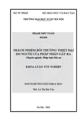 Khóa luận tốt nghiệp trách nhiệm bồi thường thiệt hại do người của pháp nhân gây ra