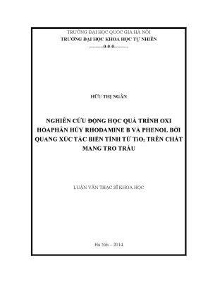 Luận văn nghiên cứu động học quá trình oxi hóaphân hủy rhodamine b và phenol bởi quang xúc tác biến tính từ tio2 trên chất mang tro trấu