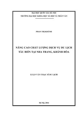 Luận văn thạc sĩ nâng cao chất lượng dịch vụ du lịch tàu biển tại nha trang khánh hòa