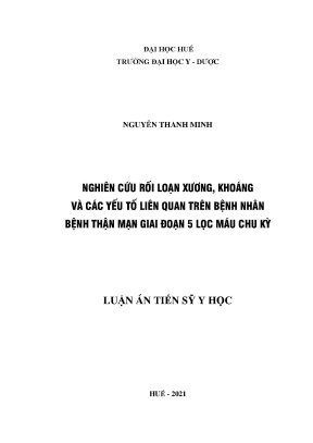 Luận án tiến sĩ y học nghiên cứu rối loạn xương khoáng và các yếu tố liên quan trên bệnh nhân bệnh thận mạn giai đoạn 5 lọc máu chu kỳ
