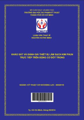Luận văn thạc sĩ hcmute khảo sát và đánh giá thiết bị làm sạch kim phun trực tiếp trên động cơ đốt trong