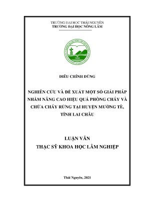 Luận văn thạc sĩ nghiên cứu và đề xuất một số giải pháp nhằm nâng cao hiệu quả phòng cháy và chữa cháy rừng tại huyện mường tè tỉnh lai châu