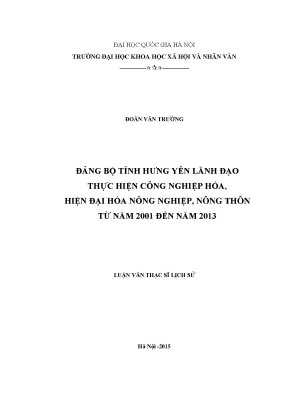 Luận văn thực hiện công nghiệp hóa hiện đại hóa nông nghiệp nông thôn