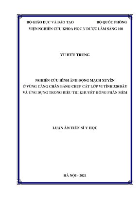 Luận án tiến sĩ nghiên cứu hình ảnh động mạch xuyên ở vùng cẳng chân bằng chụp cắt lớp vi tính 320 dãy và ứng dụng trong điều trị khuyết hổng phần mềm