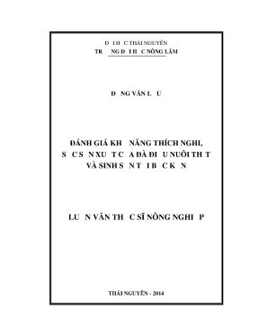 Luận văn thạc sĩ đánh giá khả năng thích nghi sức sản xuất của đà điểu nuôi thịt và sinh sản tại bắc kạn