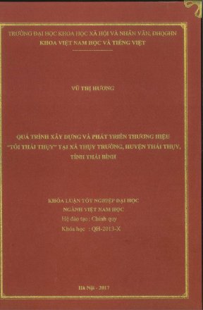 Khóa luận tốt nghiệp khóa luận tốt nghiệp quá trình xây dựng và phát triển thương hiệu tỏi thái thụy tại xã thụy trường huyện thái thụy tỉnh thái bình