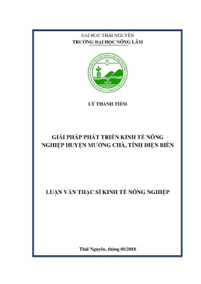 Luận văn giải pháp phát triển kinh tế nông nghiệp huyện mường chà tỉnh điện biên